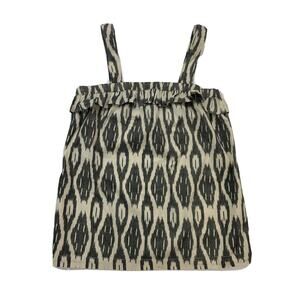 J.‎ Crew Womens Size 0 Ikat Ruffle Flounce Cotton Tank Top Blouse NWOT